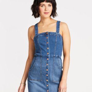 Level 99 Claire denim snap midi dress / XL